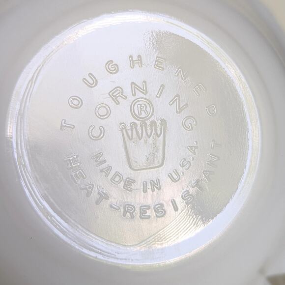 Vintage 1950s CorningWare Milk Glass Bowls – White Opalescent Swirl Princess - Picture 8 of 8